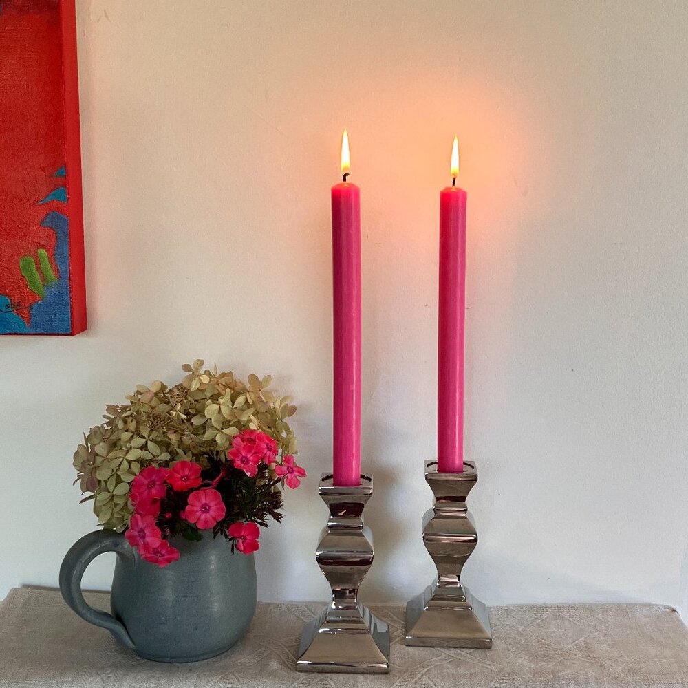 Vintage Chunky Silver Candlesticks - Neiman Marcus - 1970's, Holiday Candlestick